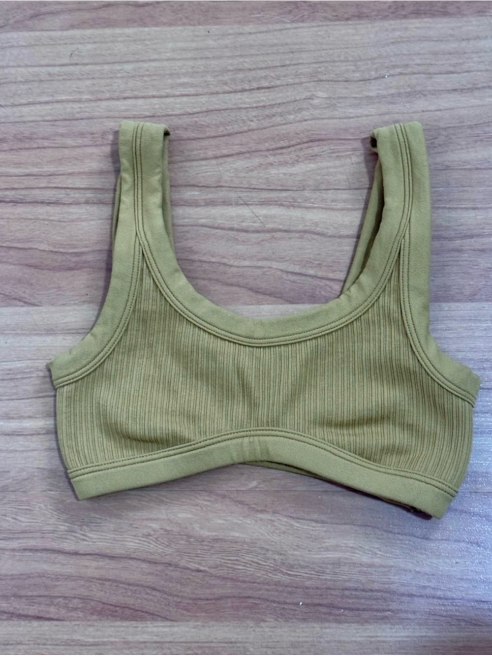 Victoria’s Secret PINK Ribbed Bralette XS Mustard/Olive